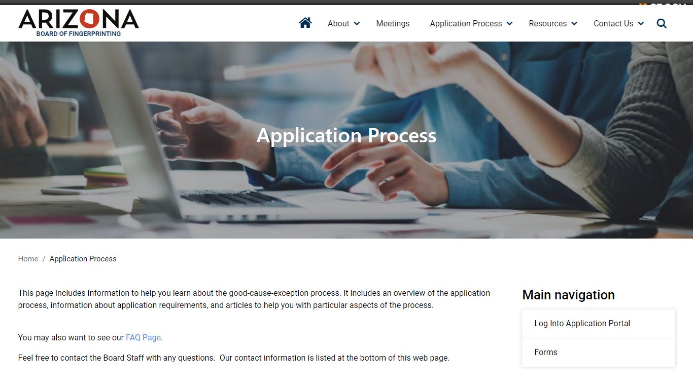 Application Process | Board of Fingerprinting - Arizona