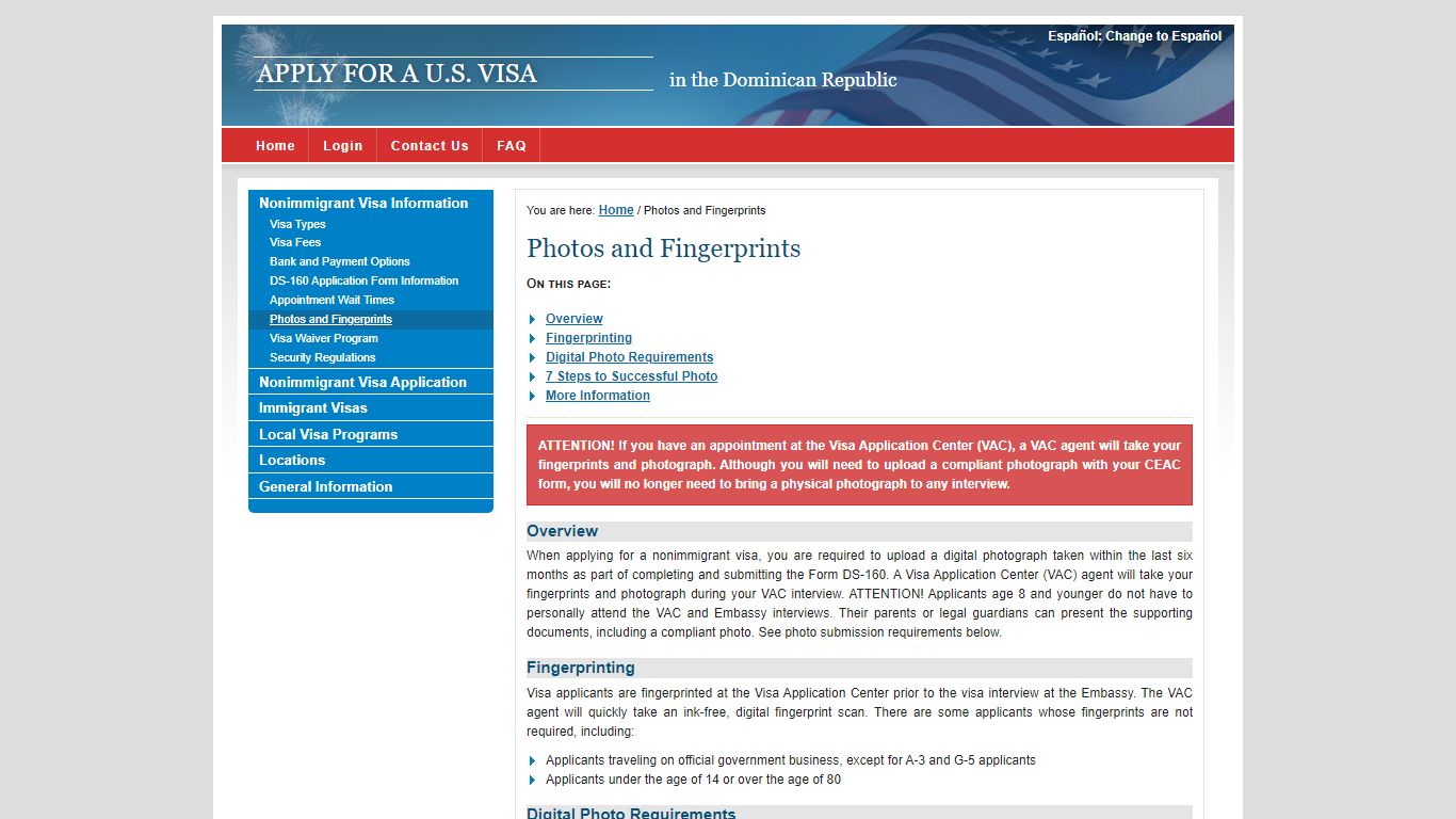 Apply for a U.S. Visa | Photos and Fingerprints - USTravelDocs